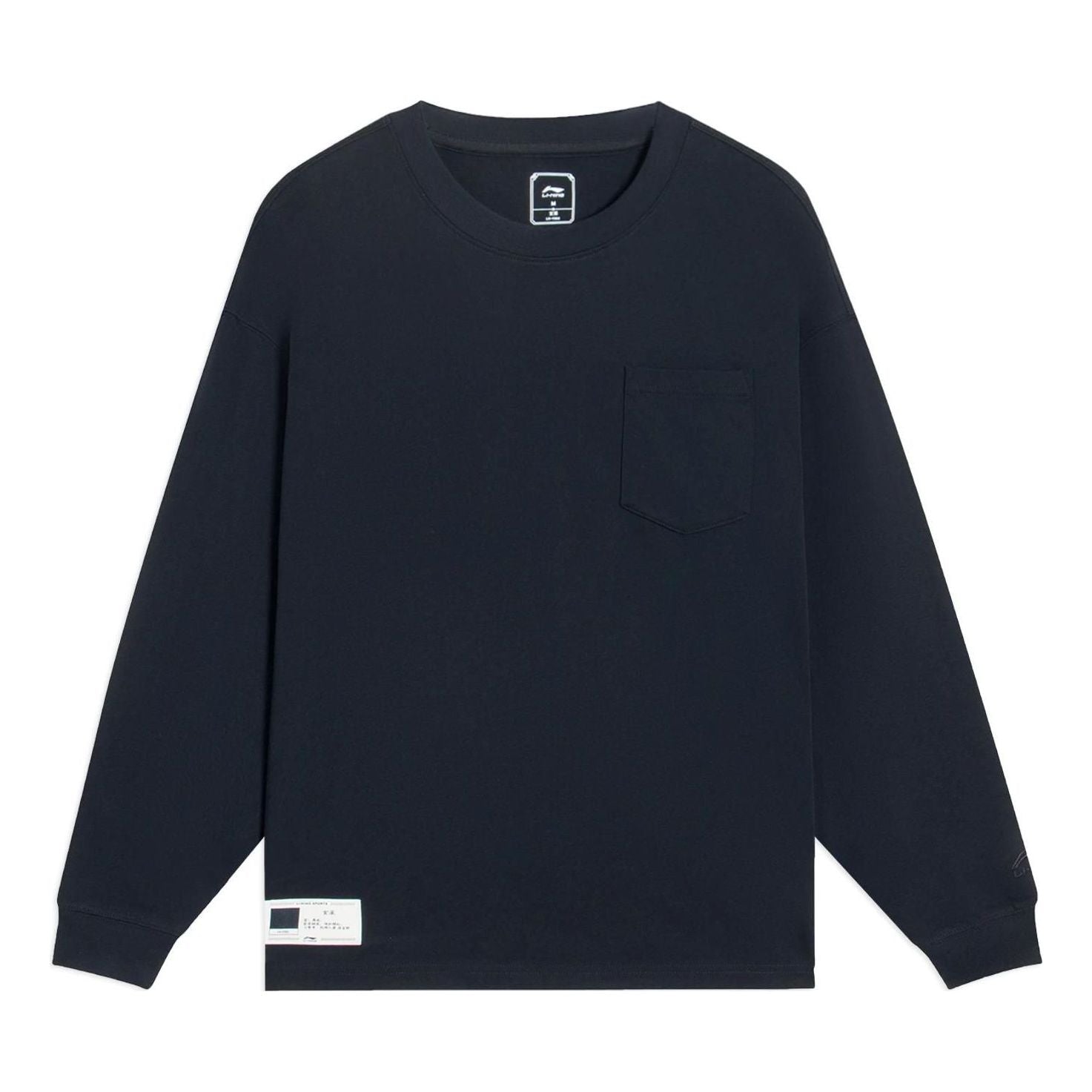 Li-Ning Chinese Color Pocket Long Sleeve T-shirt 'Black' AHSS751-1