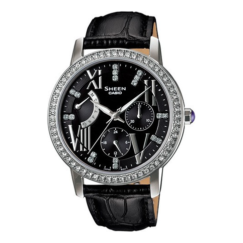 CASIO Sheen Series Stainless Steel Case Dial 50m Waterproof Quartz Movement Watch Black Analog SHE-3025L-1A