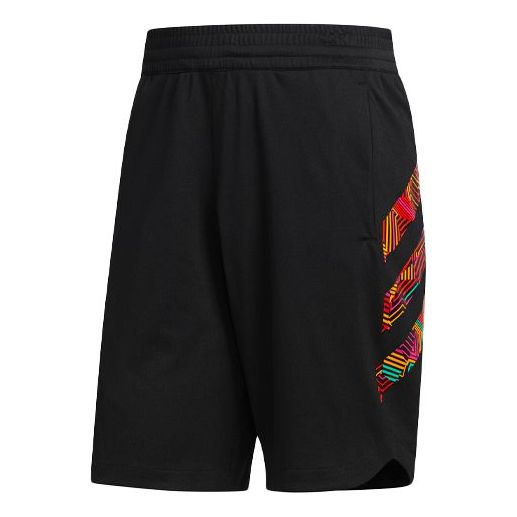adidas Sport St Shrt 3 Printing Logo Pattern Casual Sports Shorts Black DN8371