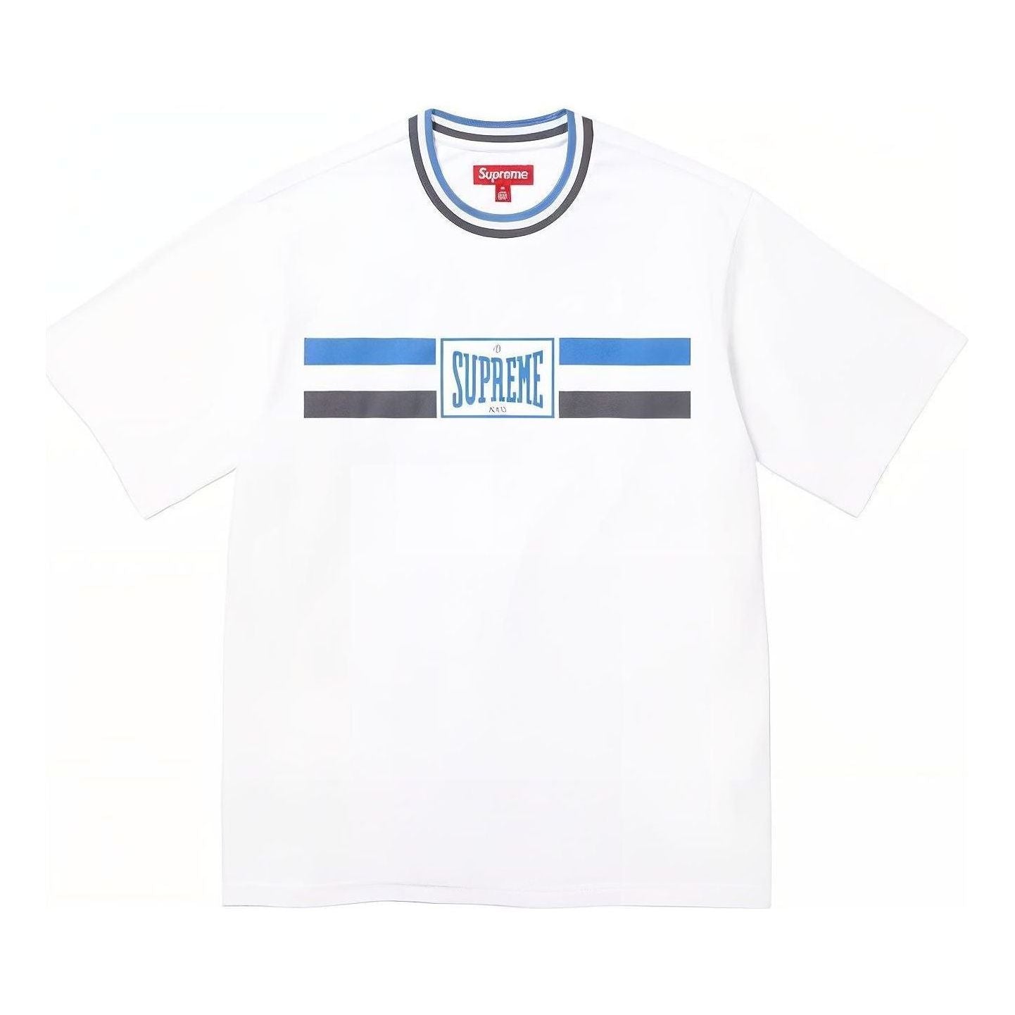 Supreme Warm Up Stripe S/S T-Shirt 'White Blue' SUP-SS24-141