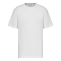 DIOR Logo Patch Loose Casual Short Sleeve For Men White 033J625I0554-C080