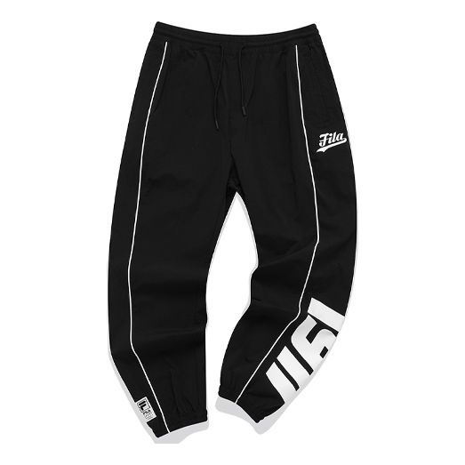 FILA Letter Printing Ventilate Ankle Banded Sports Pant Male Black T11M122804F-BK