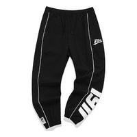FILA Letter Printing Ventilate Ankle Banded Sports Pant Male Black T11M122804F-BK