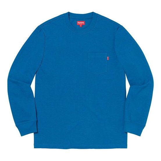 Supreme FW19 Week 12 L/S Pocket Tee Blue Long Sleeves Unisex SUP-FW19-1039