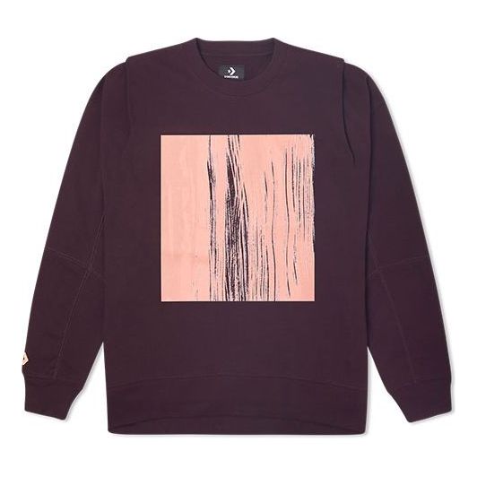 (WMNS) Converse Gender Neutral Converse Shapes Bubble Crewneck Sweatshirt Asia Sizing 'Black Currant' 10021718-A03