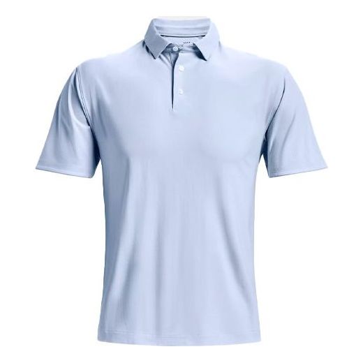 Men's Under Armour Luxe Casual Breathable Golf Sports Short Sleeve Polo Shirt Blue 1366250-438