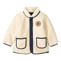 (GS) Skechers Casual Graphic Furry Jacket 'Beige Black' L421B044