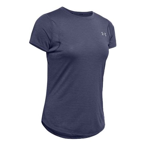 (WMNS) Under Armour UA Streaker Sports Breathable Short Sleeve Navy Blue 1341520-497