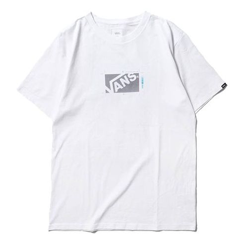 Men's Vans Under Editing Tee Alphabet Printing Round Neck Short Sleeve White VN0A4P44WHT