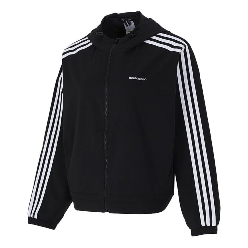 (WMNS) adidas Neo SS Track Top Jackets 'Black White' H18578