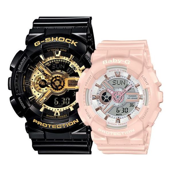 CASIO Baby-G 'Black & Pink' BA-110RG-4APR+GA-110GB-1APR