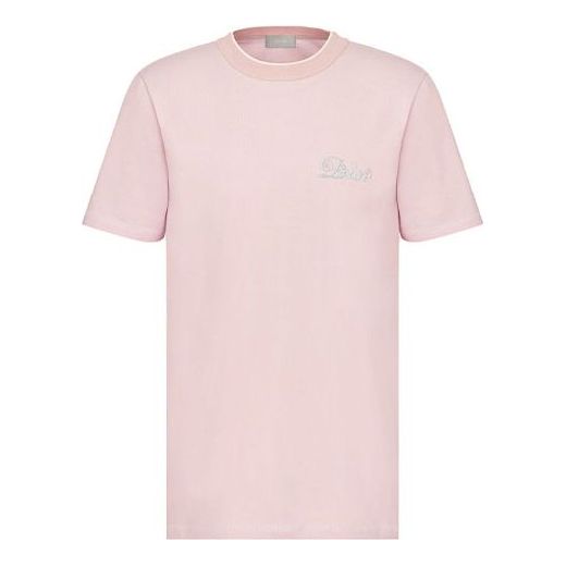 Men's DIOR x KENNY SCHARF Crossover FW21 Cotton Knit Short Sleeve Pink 143J697A0677-C488