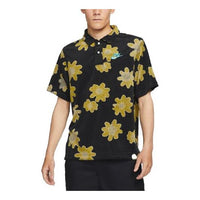 Men's Nike Sportswear Lapel Printing Short Sleeve polo Black Polo Shirt DM5033-010