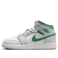 (GS) Air Jordan 1 Mid 'White Pure Platinum Pine Green' DQ8423-142