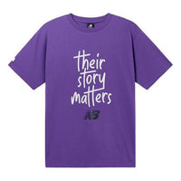 New Balance Alphabet Printing Sports Round Neck Short Sleeve Purple T-Shirt MT11578-PRP
