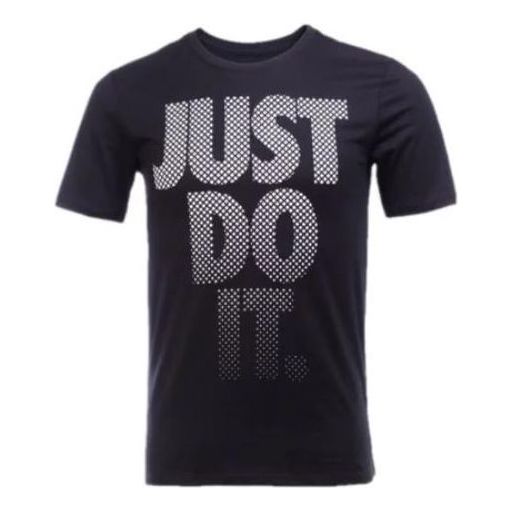 Men's Nike Alphabet Printing Round Neck Pullover Black T-Shirt 804996-010