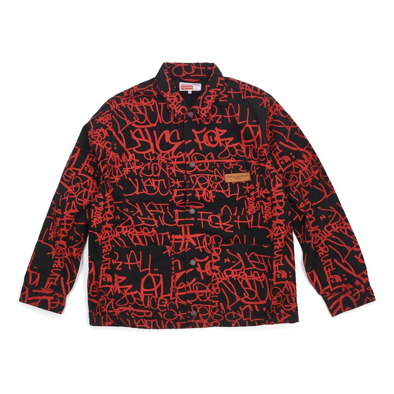 Supreme FW18 x COMME des GARCONS SHIRT Printed Canvas Chore Coat SUP-FW18-413