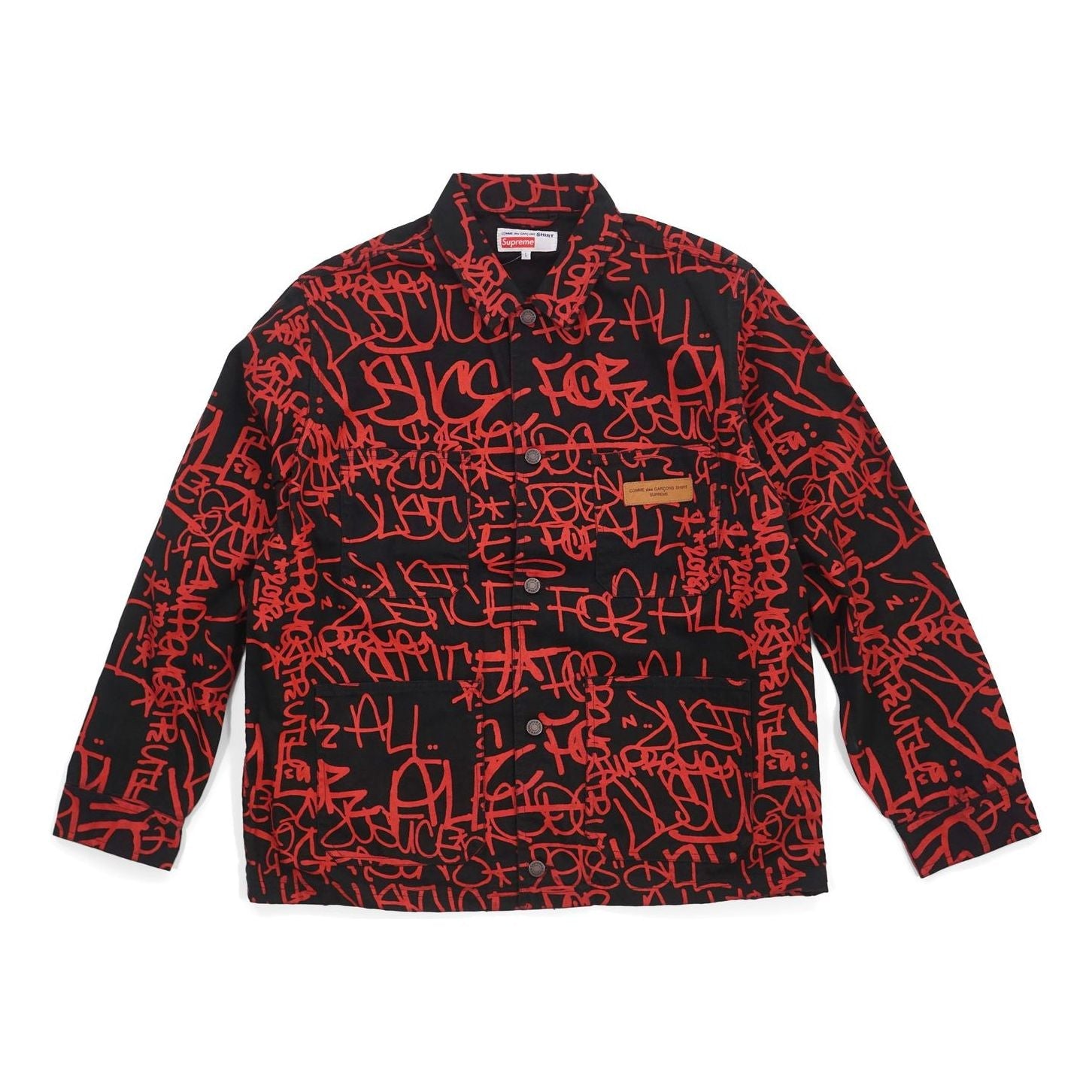 Supreme FW18 x COMME des GARCONS SHIRT Printed Canvas Chore Coat SUP-FW18-413