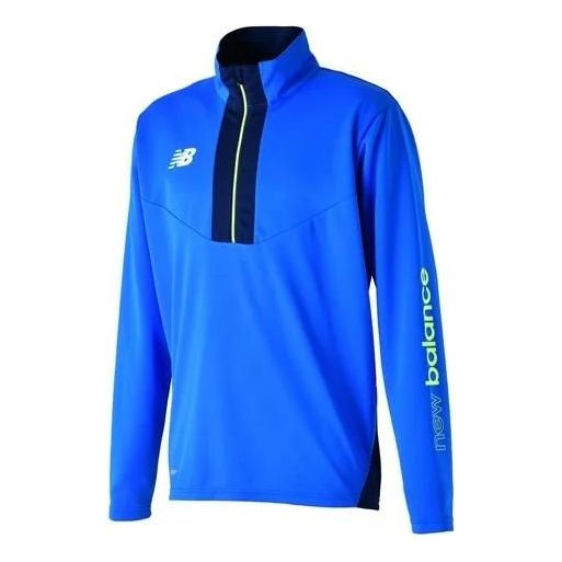 New Balance Black Out Collection Warm-up Half-Zip Jersey Asia Sizing 'Serene Blue' AMT25206-SBU