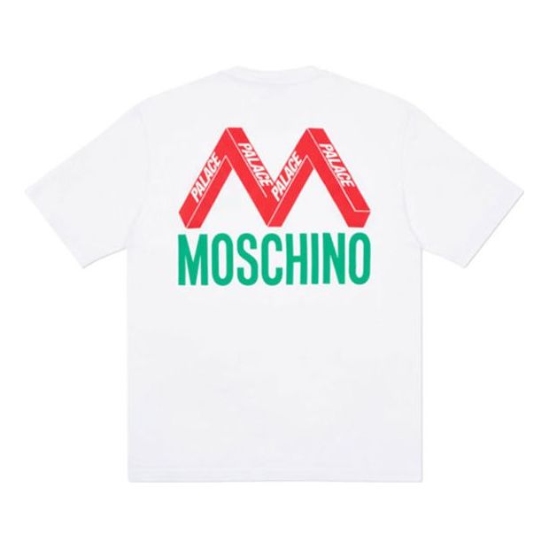 PALACE  Moschino Crossover Back Large Alphabet logo Short Sleeve Unisex White ZCA070313181001