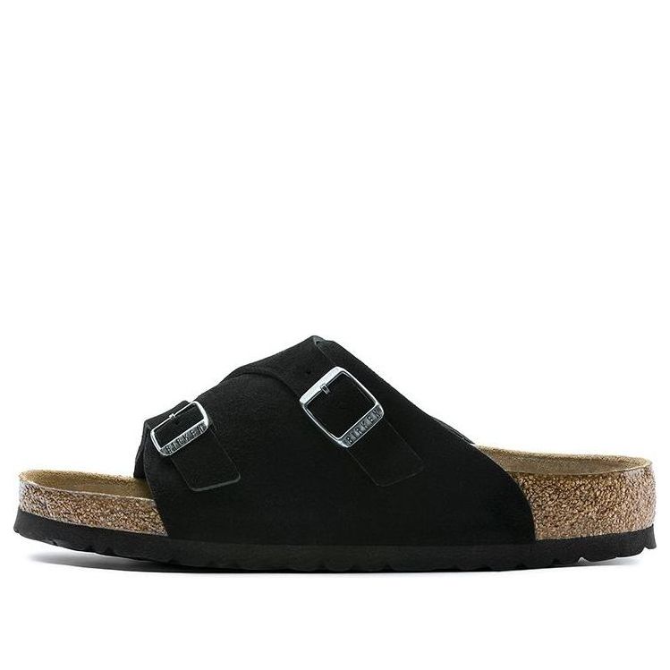 Birkenstock Zrich Soft Footbed Suede Leather Narrow Fit Sandals 'Black' 1009529