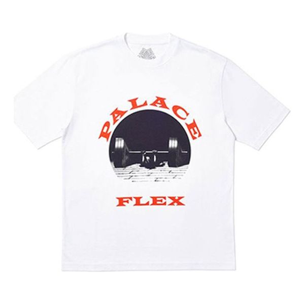 PALACE P-FLEX T-SHIRT WHITE Printing Short Sleeve Unisex P19SS026