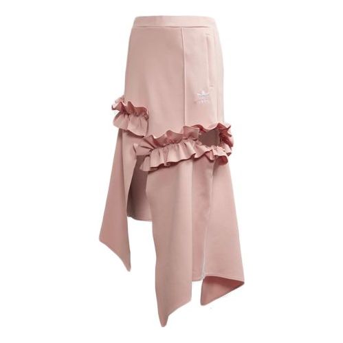 (WMNS) adidas Originals x J KOO 3 Stripe Trefoil Ruffle Skirt 'Maroon Pink' FT9902