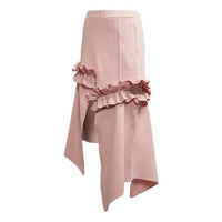 (WMNS) adidas Originals x J KOO 3 Stripe Trefoil Ruffle Skirt 'Maroon Pink' FT9902
