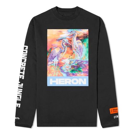 HERON PRESTON bird-print long-sleeved Tee HMAB013S209130211088