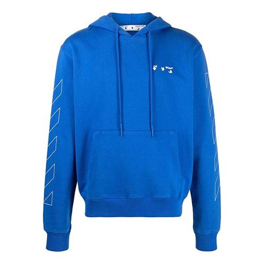 Off-White SS21 Diag Logo Printing Loose Fit Blue OMBB034S21FLE0024501