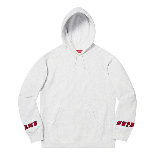 Supreme SS19 Wrist Logo Hooded Sweatshirt Unisex Gray SUP-SS19-10223