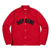 Supreme FW18 Snap Front Twill Jacket Red Logo SUP-FW18-136