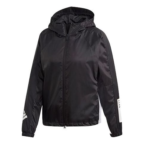 (WMNS) adidas W.N.D. Letter Logo Applique Sports Hooded Jacket Black FL1850
