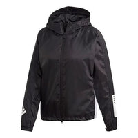 (WMNS) adidas W.N.D. Letter Logo Applique Sports Hooded Jacket Black FL1850