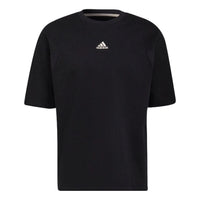 adidas Solid Color Logo Alphabet Printing Sports Short Sleeve Black HB6599