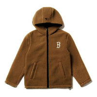 MLB Boston Red Sox lamb's wool Hooded Jacket Unisex Brown 31JPF2061-43A
