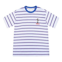 MLB Blue White Stripe Short Sleeve Version Unisex White 31TSCJ931-50W