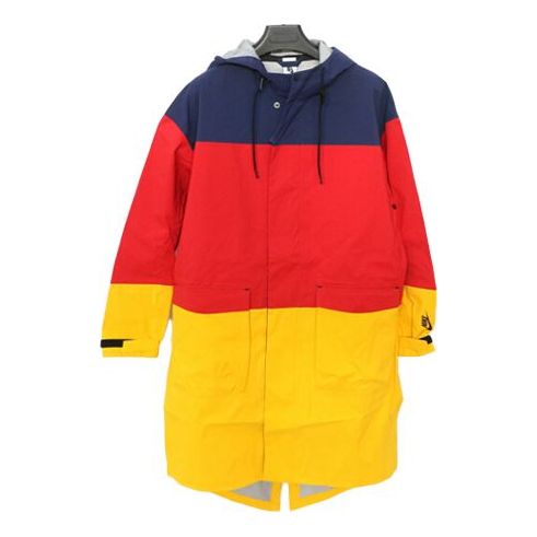(WMNS) Men's Nike Three Color Stitching Mid-Length Casual Hooded Jacket Yellow Red Blue Contrasting Colors CD6392-410