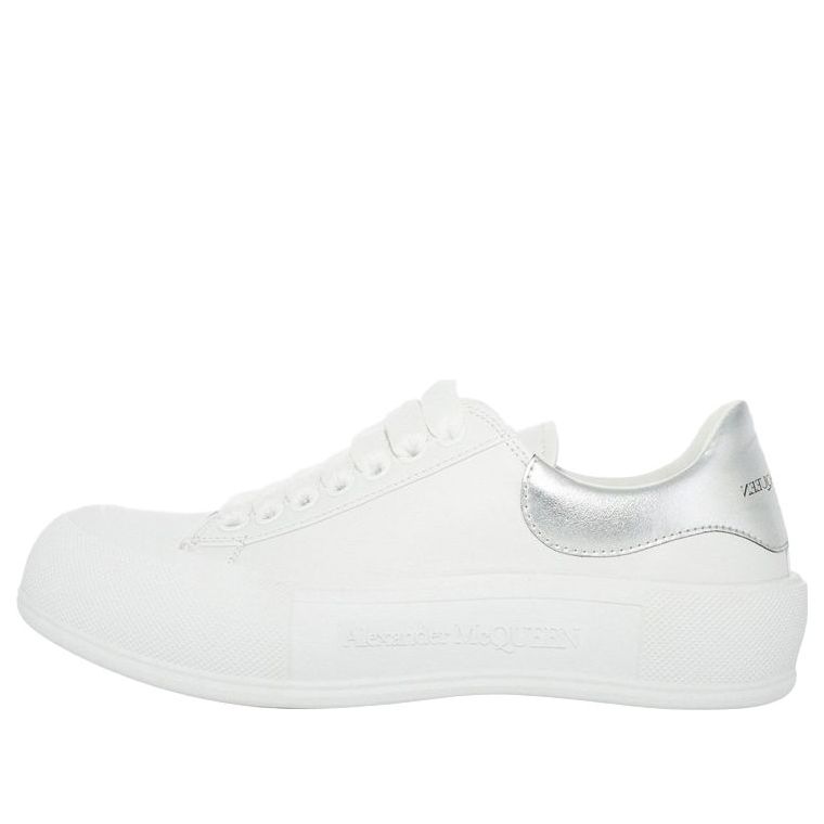 Alexander McQueen Deck Lace Up Plimsoll Sneakers 'White Silver' 705205WICE29071