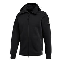 adidas Logo Pattern Loose Hooded Jacket Black FR6014