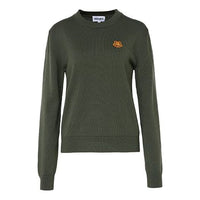 (WMNS) KENZO Embroidery Round-neck Swea Green FA62PU5233TA-54