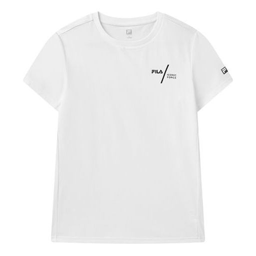 FILA Athletics Series Alphabet Round Neck Pullover Short Sleeve White A11M021107G-WT
