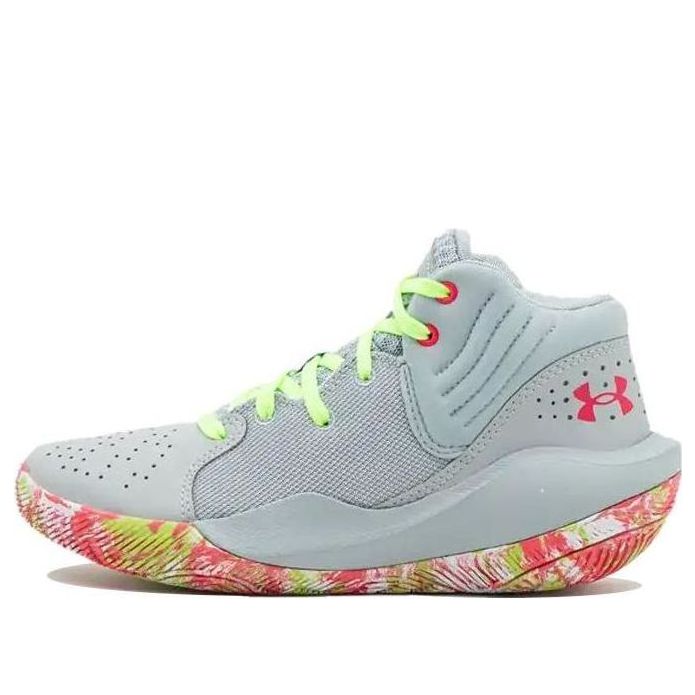 (GS) Under Armour Jet '21 'Mod Grey Quirky Lime Camo' 3024794-106