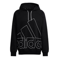 Men's adidas Big Lo Hd Fl Logo Printing Pullover Sports Black HB5089