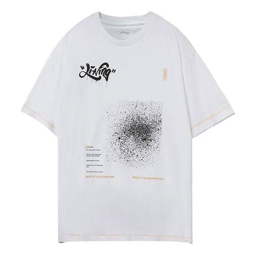 Li-Ning Skateboard Series Casual Breathable Loose Short Sleeve 'White' AHSR511-1