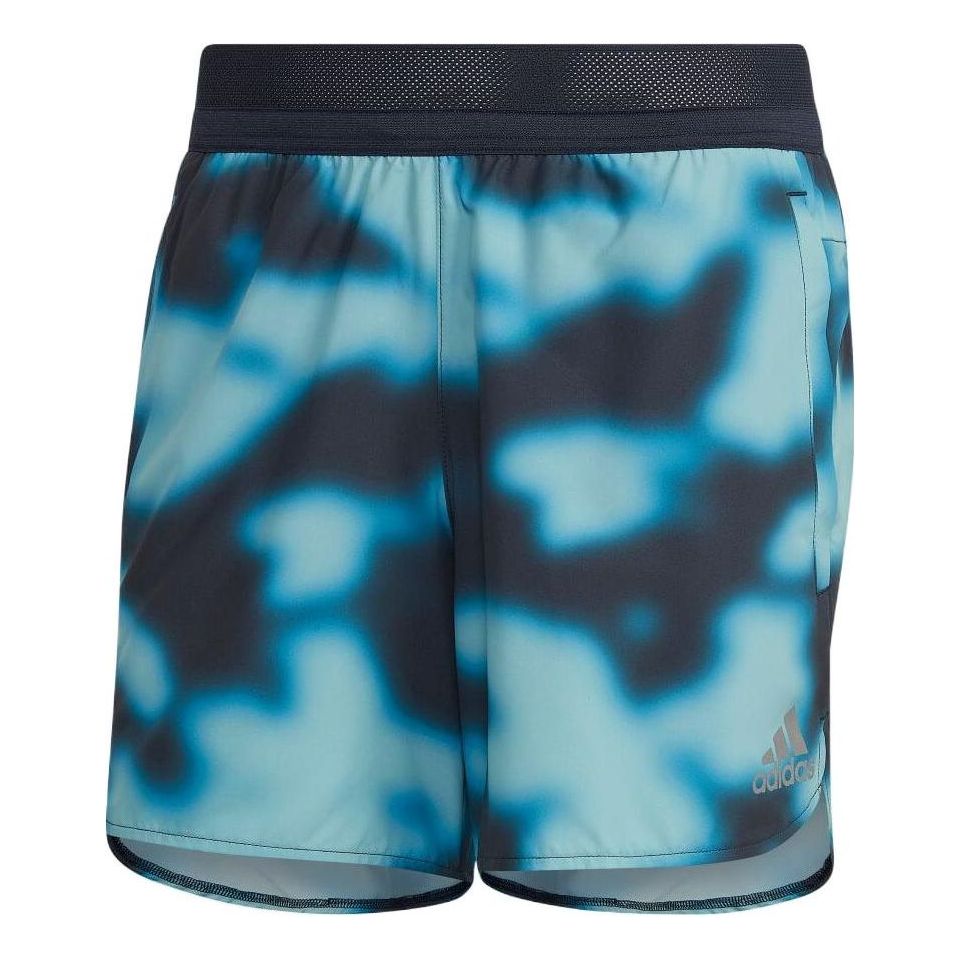 Men's adidas Contrasting Colors Color Block Logo Sports Shorts Blue HF8758