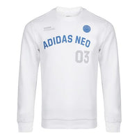 adidas neo M Cs Vrsty Sw Logo Printing Knit Sports Round Neck Pullover White GJ8950