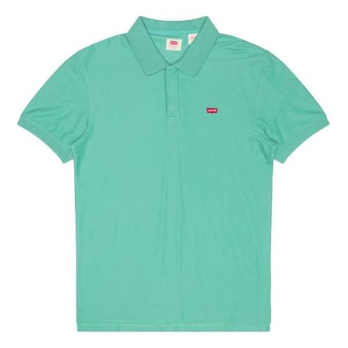 Men's Levis Lapel Embroidered Short Sleeve polo Light Green Polo Shirt 85896-0000