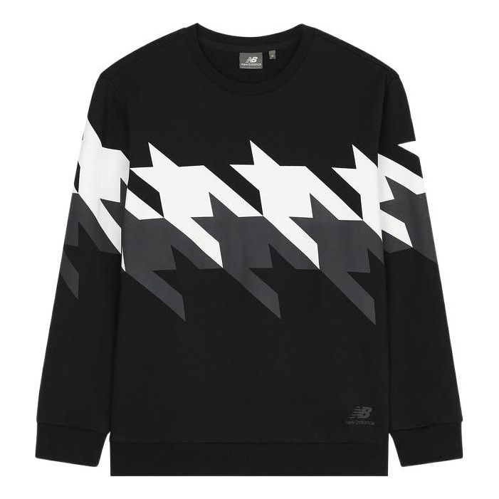 New Balance Sweatshirt Asia Sizing 'Black White Grey' 5CC37253-BK