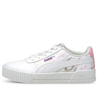 (PS) PUMA Carina Marble Glitter Casual Board Shoes White/Pink 375090-01